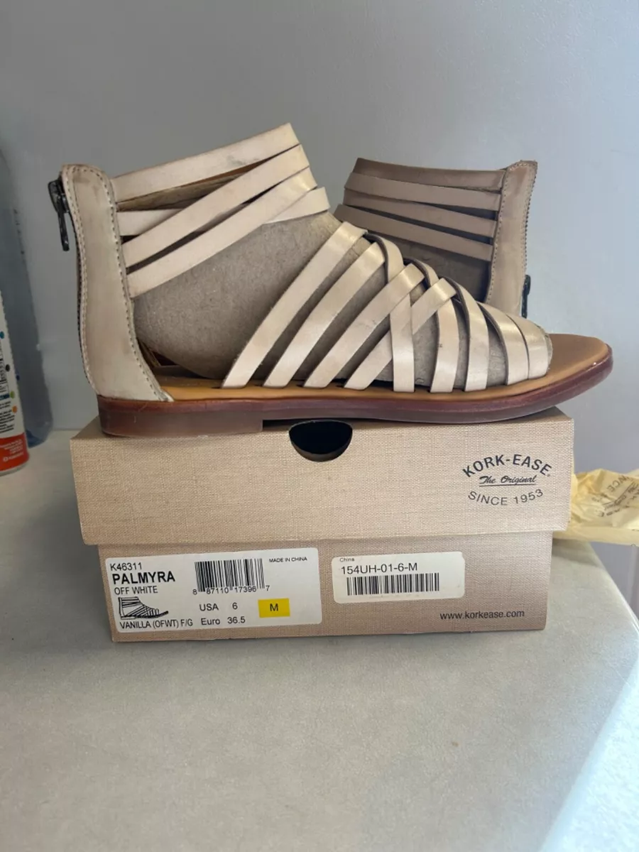 KORK EASE Palmyra Gladiator Vanilla Leather Sole Strappy Sandals