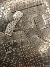 1,000 One Grain Pure Silver Bars .999 Mixed Sizes K