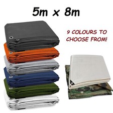 5 m x 8 m Tarpaulin Heavy Duty Waterproof Cover Tarp Ground Camping Sheet Best