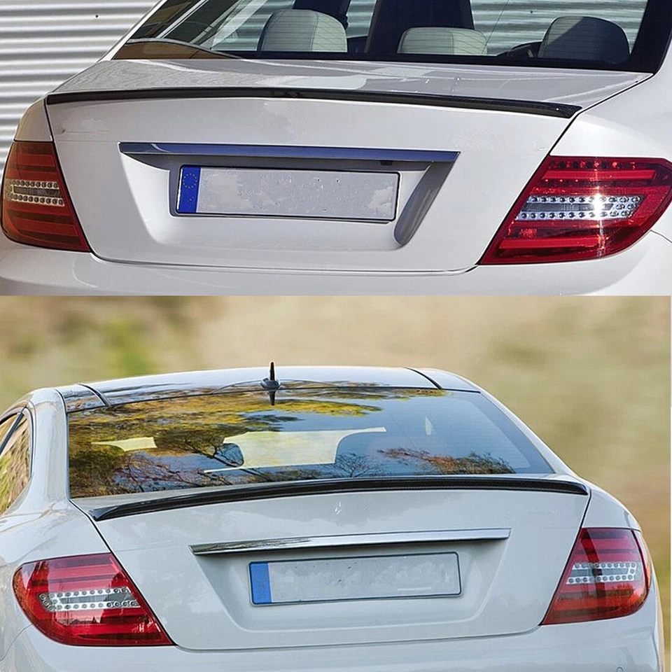 Painted Black Rear Trunk Spoiler Lip For Mercedes W204 08-14 Sedan AMG C250 C300 - Изображение 4 из 4