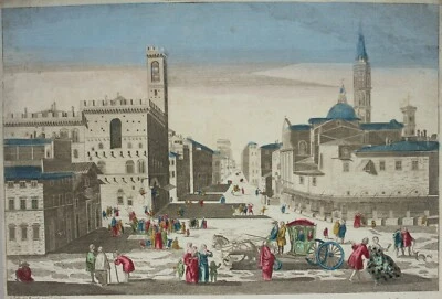 Vue d'optique « Vue de palais du 1er magistrat, a Florence » chez Basset 1765 - Photo 1/4