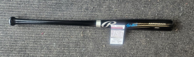Kyle Manzardo Cleveland Guardians Signed Black Bat Blue Pen JSA