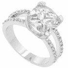 Cushion Cut Double Band Cubic Zirconia Engagement Ring Size 9 — photo 2