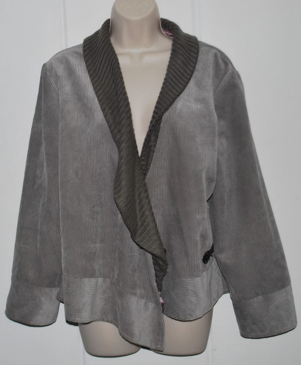 Grey corduroy jacket best sale womens