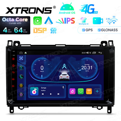 9'' Android 14 Autoradio 4G 64G GPS CarPlay für Mercedes Benz B-Klasse W245 W906