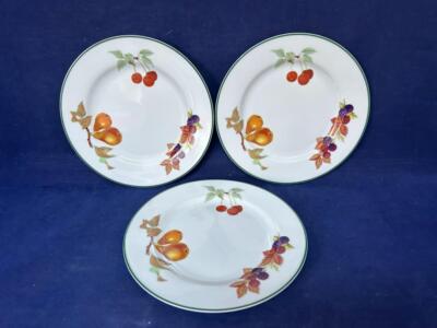 ROYAL WORCESTER EVESHAM VALE 8 1/4'' DESSERTTELLER X 3 - SEHR GUTER ZUSTAND