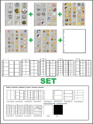 10 Leuchtturm 338347 MÜNZHÜLLEN NUMIS 44 34 25 17 MIX SORT je 2x + 10 weiße ZWL