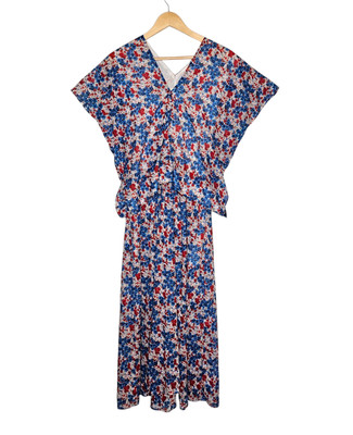 CARON CALLAHAN Selma Maxi Dress Floral Short Sleeve Cotton Voile Posy Small $460