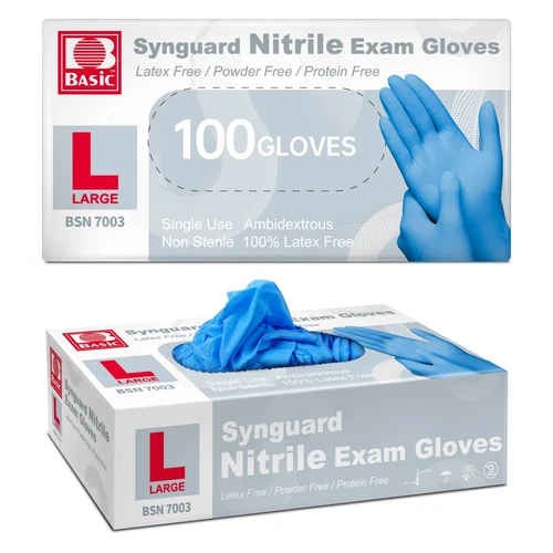 Blue Nitrile Medical Gloves Powder Free Latex Free Food Grade Disposable Glove