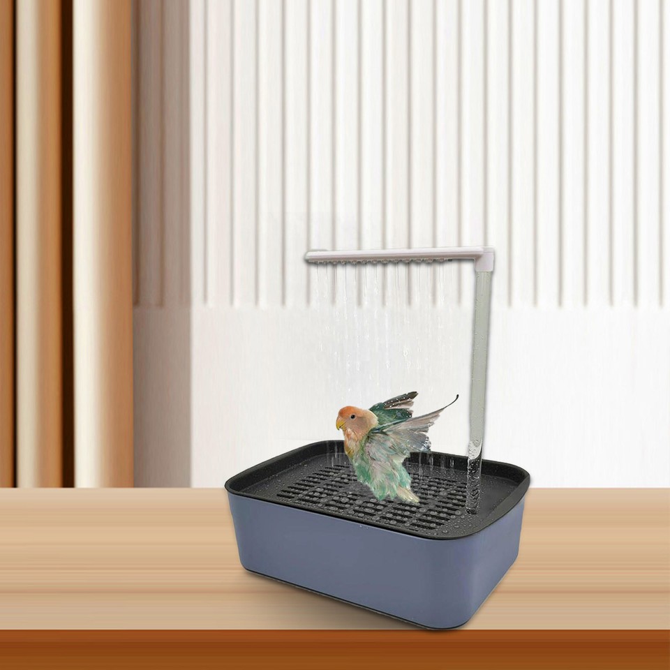 Automatic Bird Bath For Parrots - Electric Circulating Shower Fountain With Low Noise Pump For Cockatiels, Lovebirds & Pet Birds