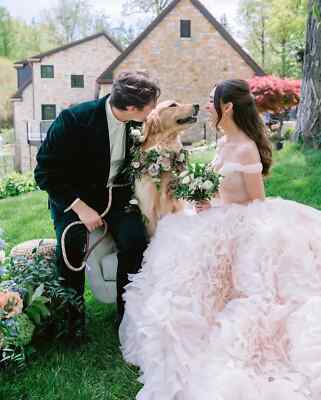 Light Pink Wedding Bridal Dresses Tiered Ruffle Garden Wedding Gowns Bridal 