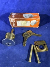 NOS Vintage Ilco Unican Brass Rim Lock Cylinder Part 7015RB8-25-KA2 New USA