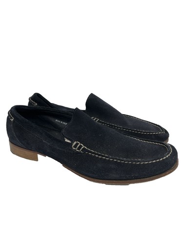 Vero Cuoio Italian Leather Black Mens Loafers Size 11 | eBay