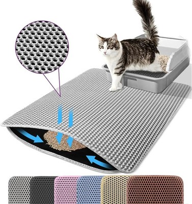 Katzenstreu Matte Doppellagig Haustier Rutschfest Große Haustier Katzentoilette Filtermatte Verschleißfest
