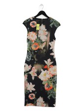 Ted Baker Bodycon Midi Dress UK10 in Black