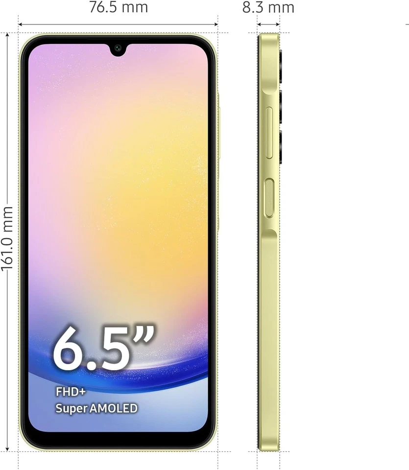 SMARTPHONE SAMSUNG GALAXY A25 5G DUAL SIM GIALLO 128GB 6GB RAM 6.5" 50MPX TIM - Immagine 2 di 4