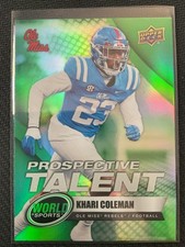 Khari Coleman 2025 Upper Deck World of Sports Green Foilboard Parallel RC #323