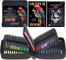 Art Supplies: 120 Colors of Vibrant Colored Pencils with Zipper Case & Tutorial