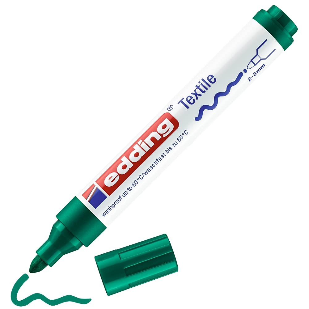 4500 Textile Marker - Green - 1 Pen - Round Nib 2-3 mm - Permanent Fabric Marker