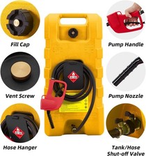 Fuel Caddy 15 Gallon Portable Gasoline Tank Container w/ Manual Transfer Pump
