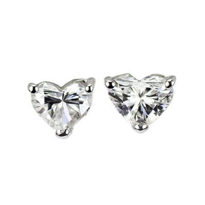 Brand New Pt900 Heart Shape Diamond Earrings 0.477ct E/G SI1-2 Free Shipping fro
