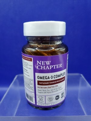 New Chapter Omega-3 Complex Fish Oil Supplement Wild Alaskan 30ct Exp 02/2028