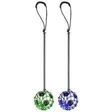 2Pcs Solo Soccer Training Ball Net Fits Ball Size 3, 4, 5, Blue Green