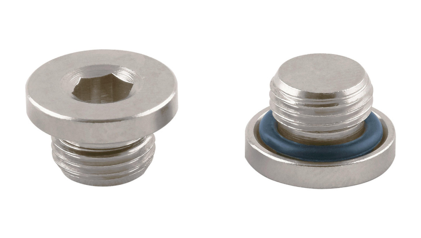 Nickel-plated brass plug with O-ring, G3/8z, 3015 3/8 /T2UK