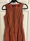 Theory Women's Brown Linen Sleeveless V-Neck Zip Front Jumpsuit Size 00 — photo 6