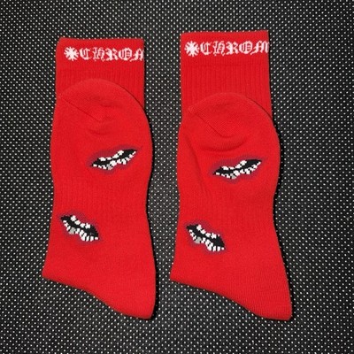 Chrome Hearts Matty Boy Chomper Socks. 1 Pair. Red. Brand New Unworn. Authentic.