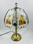 Vintage OK lighting 6-panel 3 bulb Touch lamp w guardian angel overlook Kids