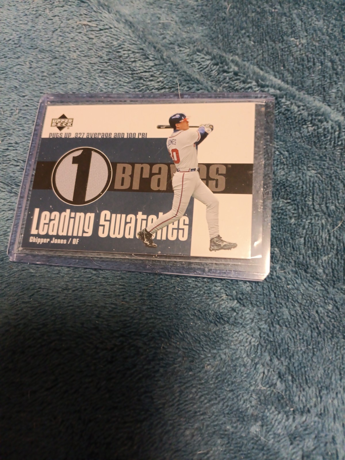 2003 Upper Deck LEADING SWATCHES GAME USED JERSEY RELIC #LS-CJ CHIPPER JONES HOF