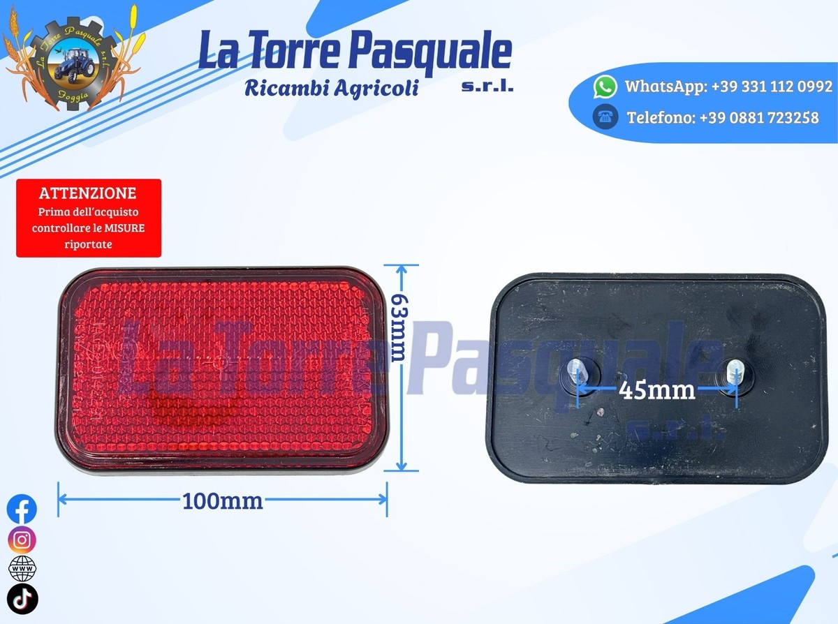 4 X Catadiottro Rosso Ambra Trattore Camion Rimorchio Auto