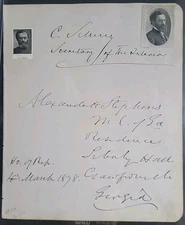 RAS 1878 AUTOGRAPHS Alexander H STEPHENS Carl SCHURZ John SHERMAN March 4 1878