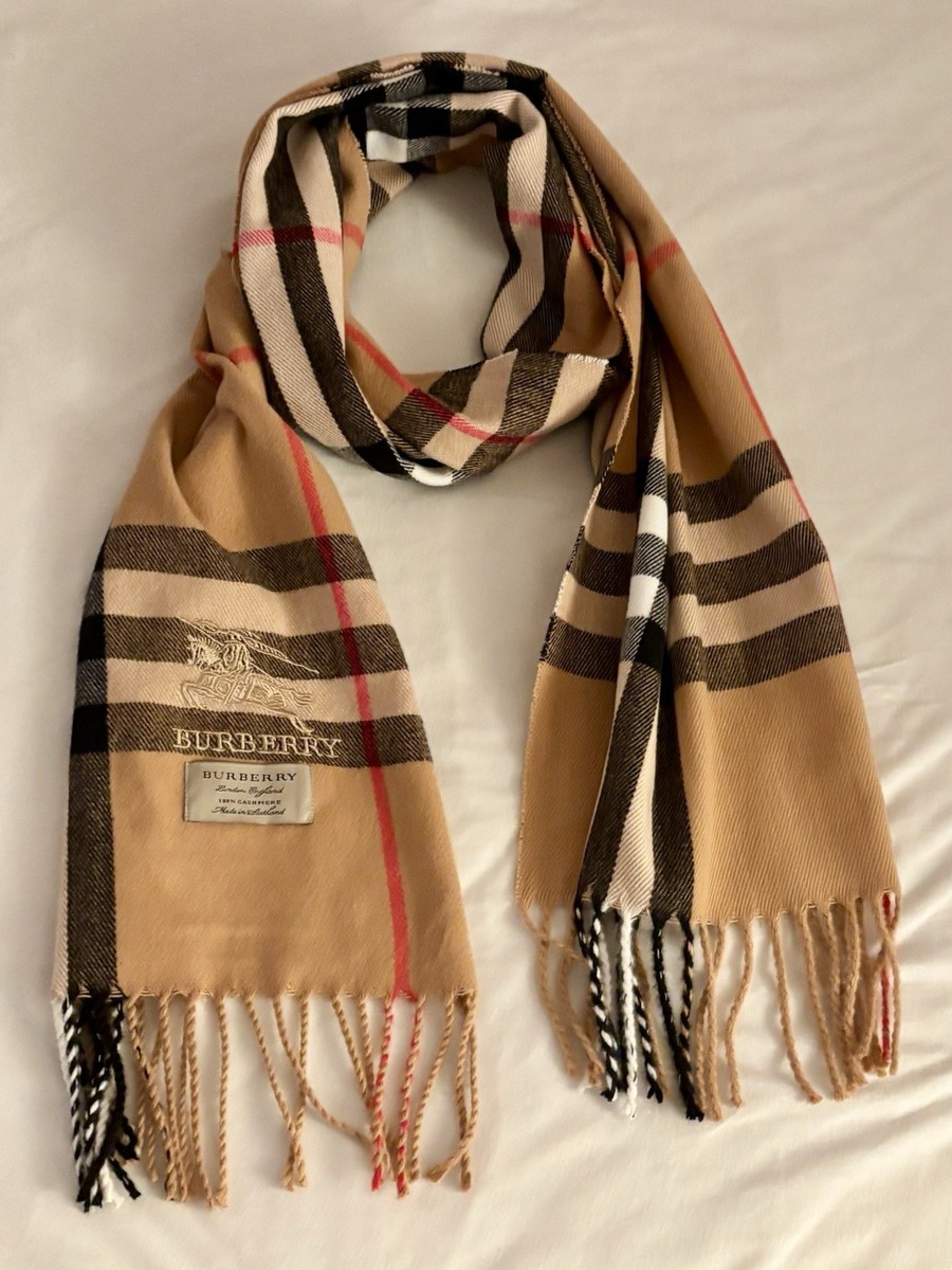 BURBERRY 100%カシミヤ マフラー N/S Burberry Cashmere Scarf Nova Check 100% Cashmere Neck Warmer 72”x