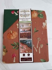 Autumn Pumpkin Bows DOUBLE Duvet Cover Set Reversible Autumn Winter Bedding NEW