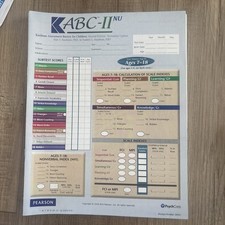 NEW KABC-II Normative Update Record Forms Qty 10 Print) ABC 25041 2023 Kaufman