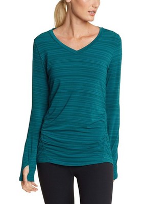 Eddie Bauer Damen Langarmshirt Trail Light Oberteil, Petrol Grün,  XS (32)