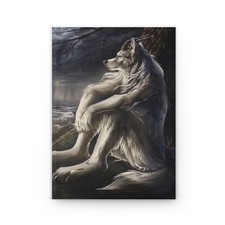 Contemplative alpha Wolf Hardcover Journal  Matte