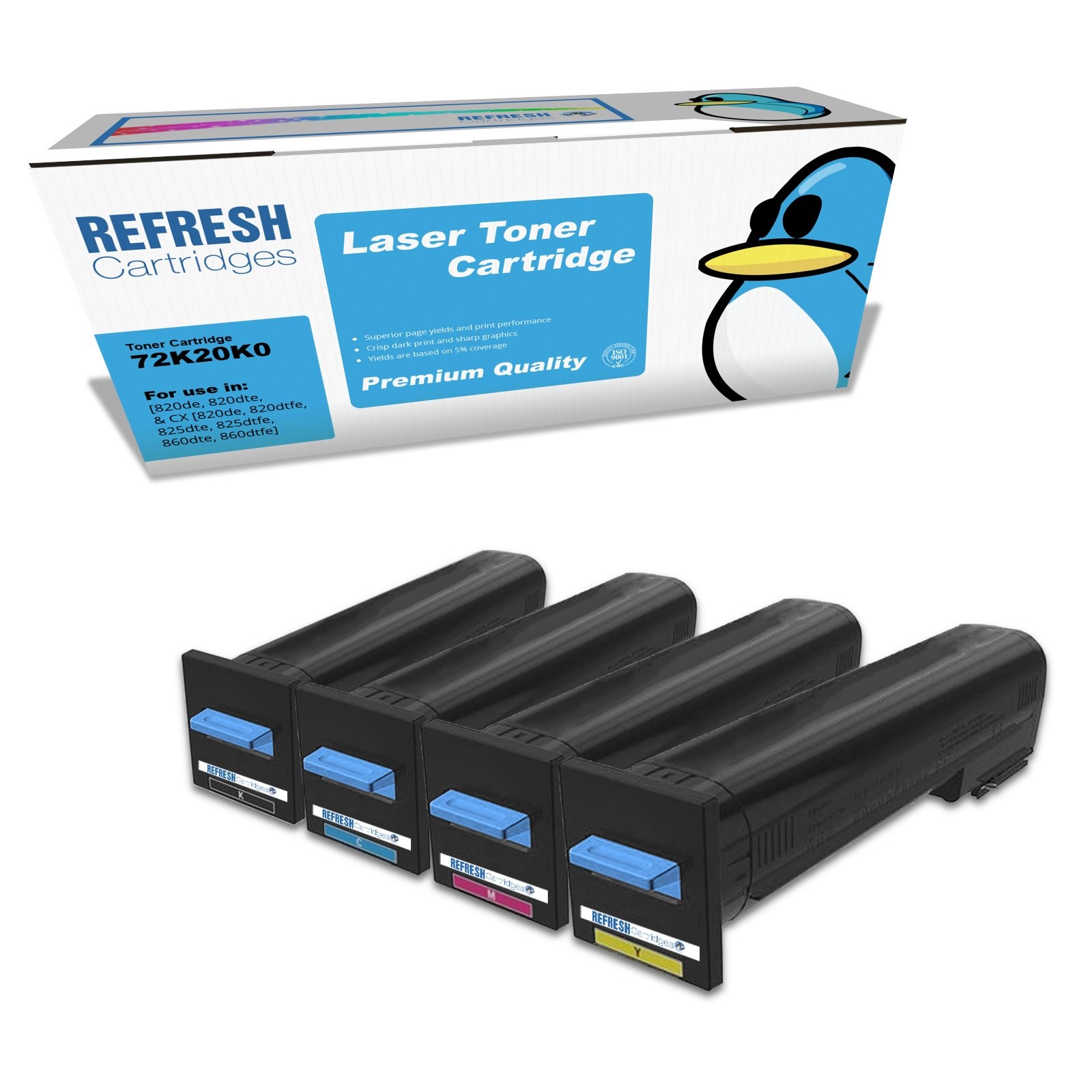 Refresh Cartridges Value Pack 72K20K0/C0/M0/Y0 Toner Compatible With Lexmark Pri