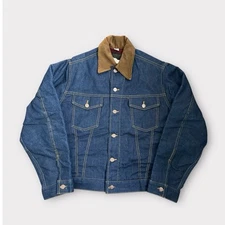 Vintage Sears Roebucks Denim Jacket Mens 40 Blue Selvedge 60s 70s Flannel Lined