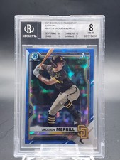 JACKSON MERRILL 2021 BOWMAN CHROME DRAFT SAPPHIRE 1ST ROOKIE BGS 8 Q5677