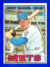 1967 TOPPS #574 JERRY BUCHEK NEW YORK METS CARD -- EX / EX MINT