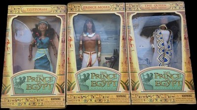 Prince of Egypt Hasbro 1998 Moses Tzipporah Queen Baby Moses 3 Doll Bundle OB