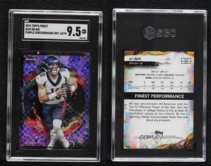 2024 Finest Rare Purple Checkerboard Refractor /75 Bo Nix #249 SGC 9.5 Rookie RC