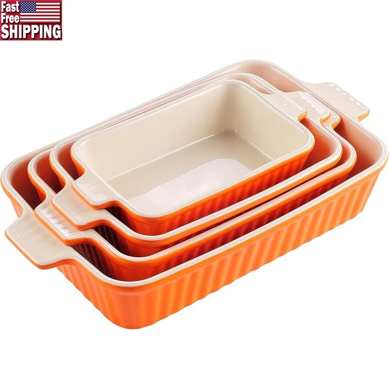 Durable Ceramic Casserole Bakeware Set 4 Sizes Non-Toxic Easy Clean Oven Safe US
Opens in a new wind