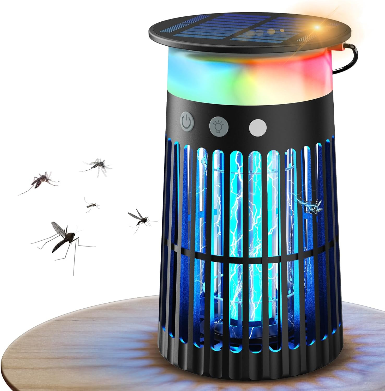 Lampe anti-moustique extérieur solaire étanche IP65 avec double mode de charge