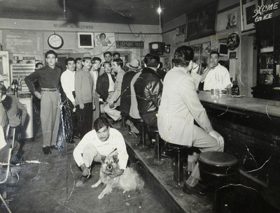Vintage Mednik Cafe East Los Angeles Photo Mexican American Lunch Counter 1940s