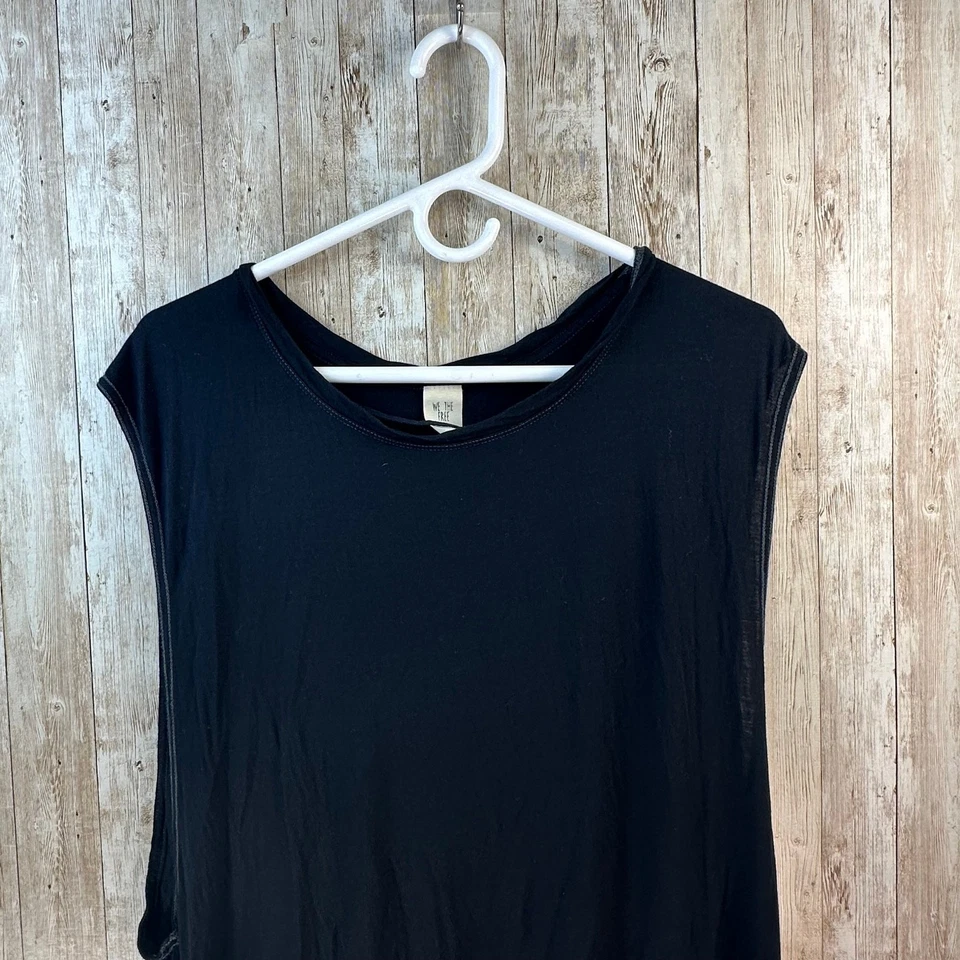 We the Free Free People Muscle Shirt Womens L Black Slinky Minimalist Athleisure - Image 3 of 4