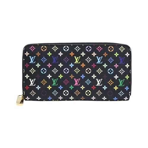 LOUIS VUITTON Zippy Wallet Monogram Multicolore Canvas Black M60243